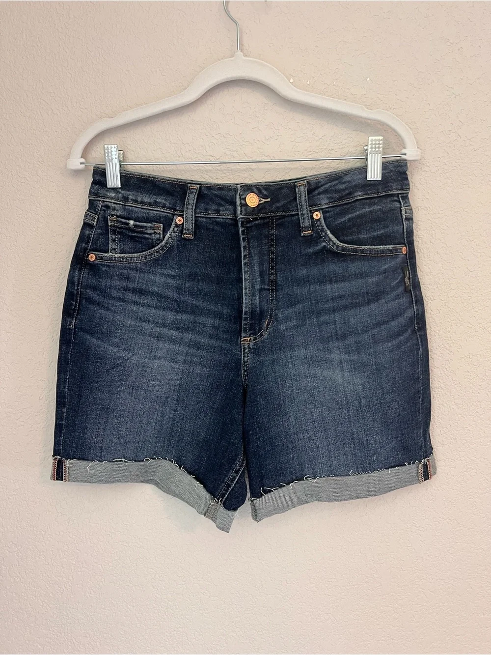 Silver Jeans Indigo Rolled Hem Denim Shorts